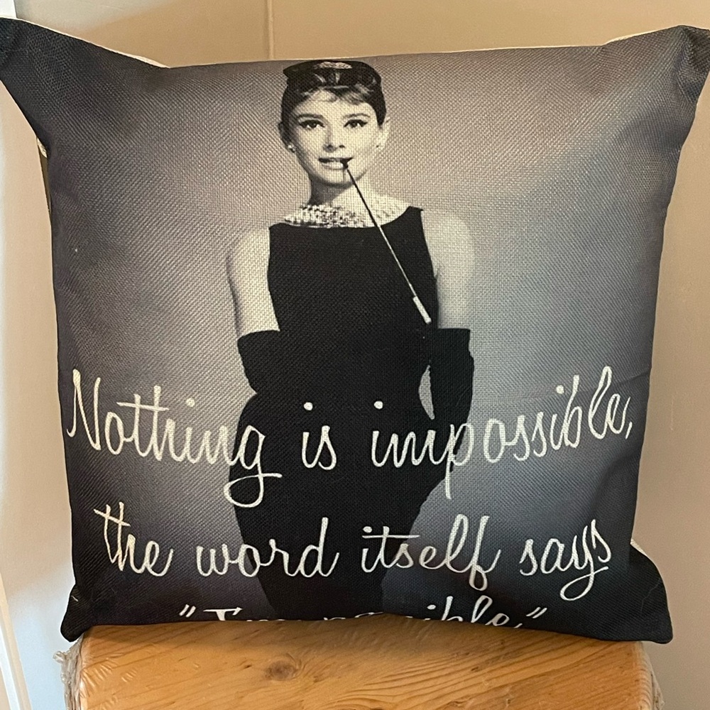 Chic Black and White Accent Pillow
